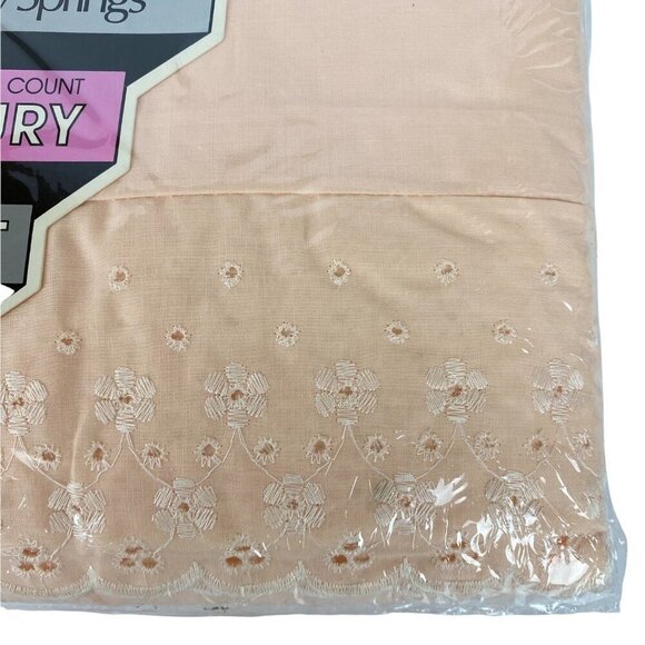 Performance By Springs Luxury No Iron 160 Thread Count Twin Sheet Set Peach Pink - Picture 2 of 6